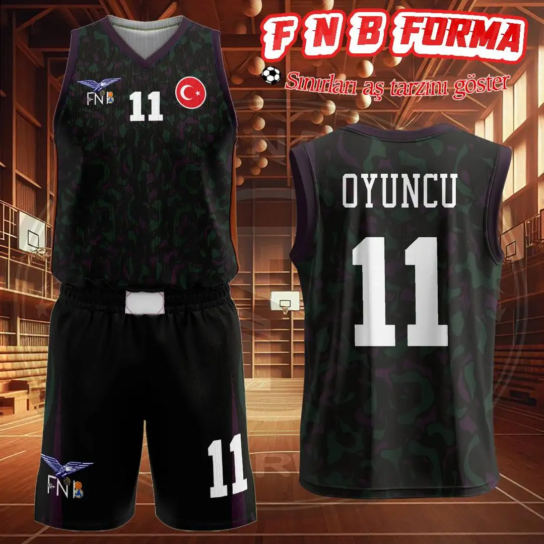 Kamuflaj desenli siyah yeşil forma